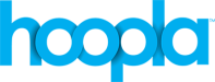 Hoopla database logo. Text is lowercase and blue with a white background.
