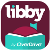 Libby by OverDrive maroon background, white text, and a teal background
