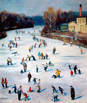 Fox River Ice-Skating painting