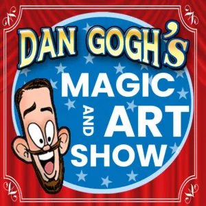 Dan Gogh's Magic and Art Show logo.