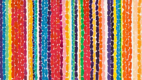 Alma Thomas's painting The Tulips, which is rows of colors