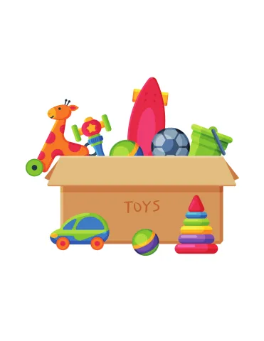 A box of toys. 
